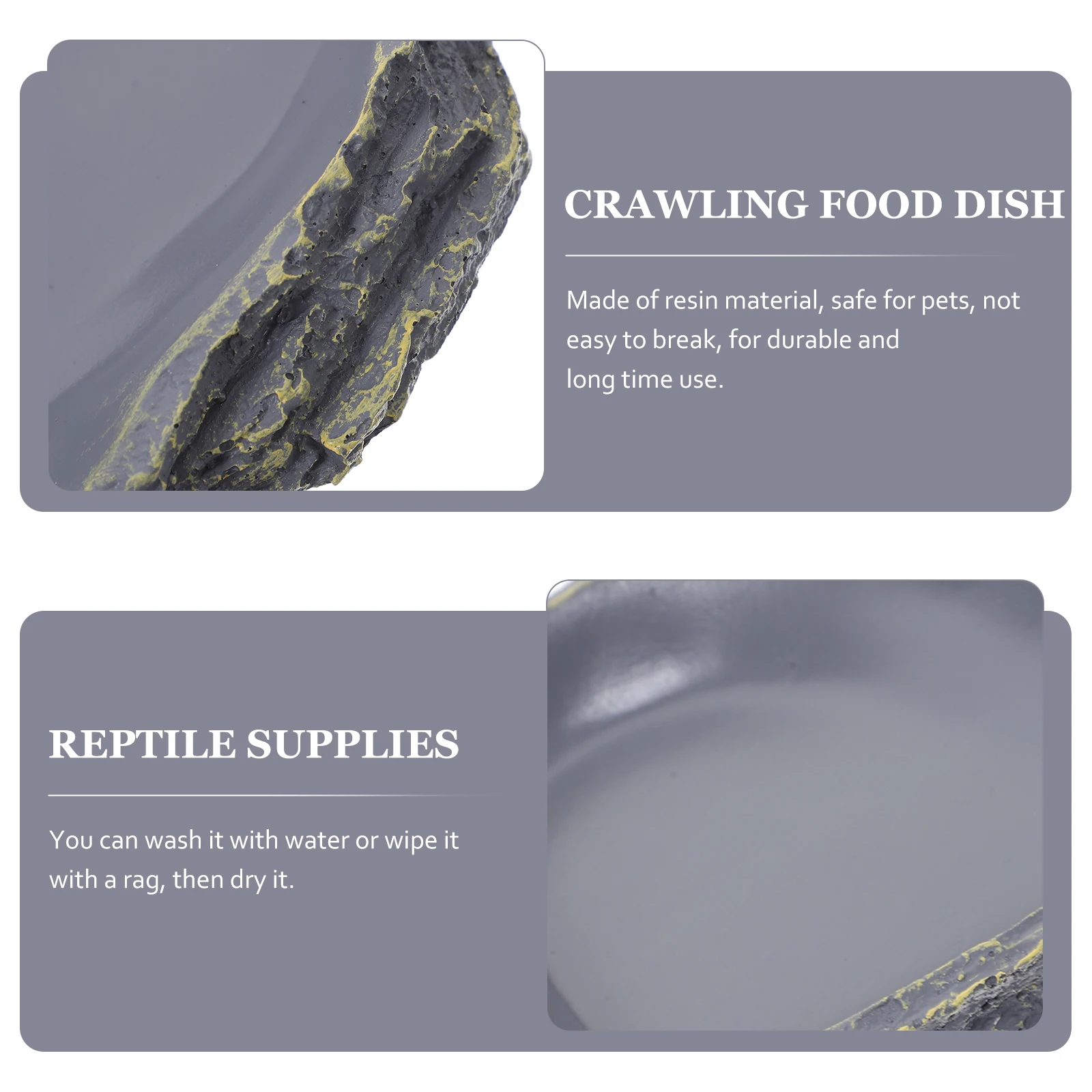 1Pcs Reptile Feeding Bowl Suitable Size Resin Feeder Prevent Overflow for Lizard Gecko Tortoise Dark Grey Reptile Feeding Bowl
1Pcs Reptile Feeding Bowl Suitable Size Resin Feeder Prevent Overflow for Lizard Gecko Tortoise Dark Grey Reptile Feeding Bowl