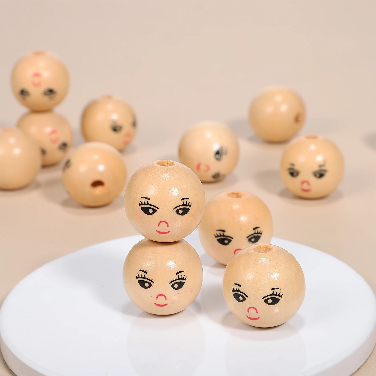 100 Pcs Smile Face Female Head 22mm Large Hole Craft DIY Wooden Decorative Beads Natural Color Smooth Surface Wooden Beads
100 Pcs Smile Face Female Head 22mm Large Hole Craft DIY Wooden Decorative Beads Natural Color Smooth Surface Wooden Beads