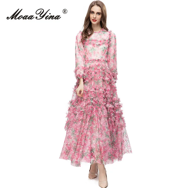 MoaaYina Summer Fashion Designer Vintage Floral Print Dress Women O-neck Lantern Long Sleeve High Waist Ruffles Mesh Long Dress
MoaaYina Summer Fashion Designer Vintage Floral Print Dress Women O-neck Lantern Long Sleeve High Waist Ruffles Mesh Long Dress