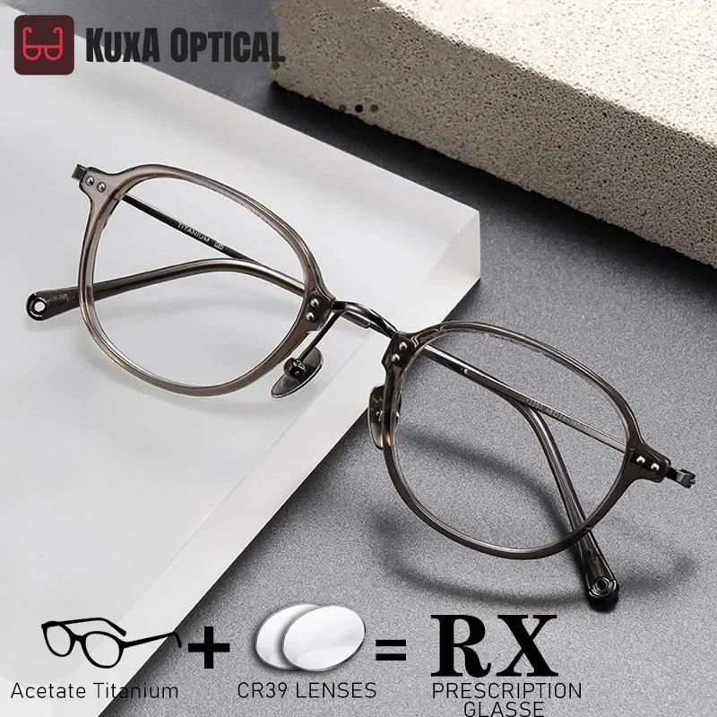 KUXA Small Acetate Prescription Glasses Men Women Titanium Optical Eyeglasse Myopia Hyperopia Progressive Eyewear Anti UV Lenses
KUXA Small Acetate Prescription Glasses Men Women Titanium Optical Eyeglasse Myopia Hyperopia Progressive Eyewear Anti UV Lenses