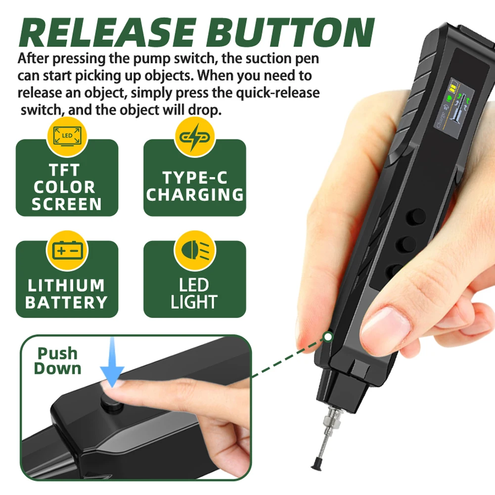 ESD Electric Vacuum Suction Pen Kit Anti Static Rechargeable Vacuum Pickup Tool Vacuum Pump Pick Up Tool IC Chip Electronic Part
ESD Electric Vacuum Suction Pen Kit Anti Static Rechargeable Vacuum Pickup Tool Vacuum Pump Pick Up Tool IC Chip Electronic Part