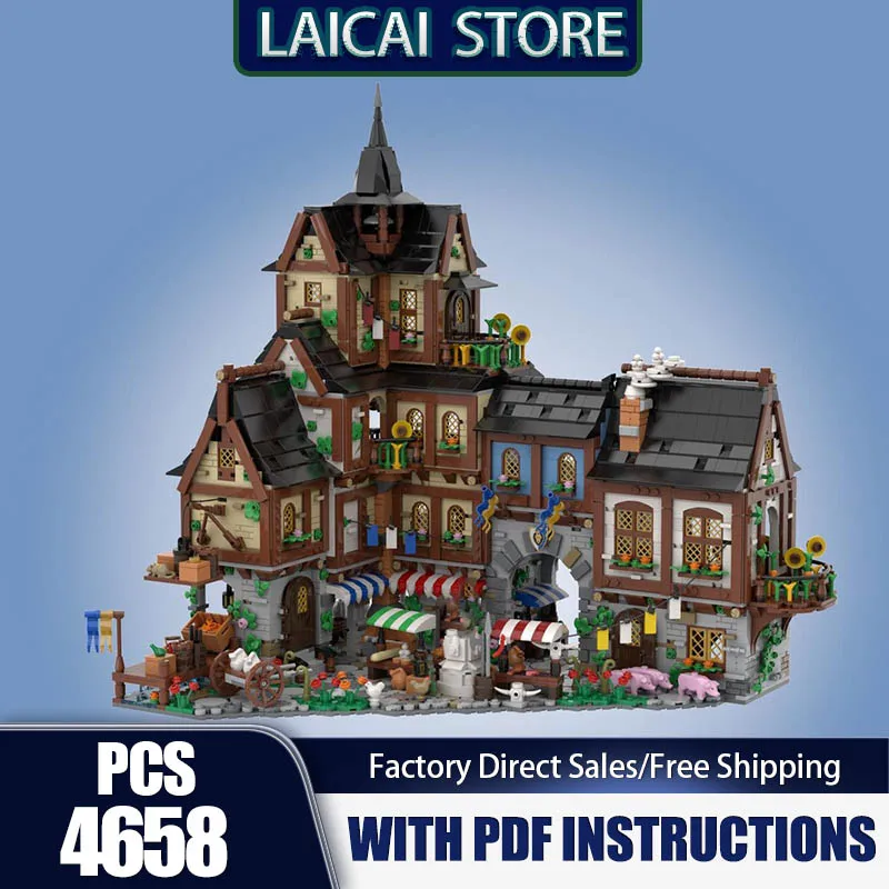 Moc Building Blocks Medieval Town Centre Model Technology Bricks Medieval Castle Model DIY Assembly Holiday City View Toys Gifts
Moc Building Blocks Medieval Town Centre Model Technology Bricks Medieval Castle Model DIY Assembly Holiday City View Toys Gifts
