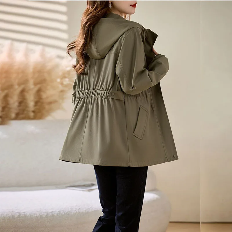 New Fashion Womens Trench Coat, Spring Autumn Loose long Jacket Coats Female Casual Windbreaker Jackets, Hooded, Parker Zipper
New Fashion Womens Trench Coat, Spring Autumn Loose long Jacket Coats Female Casual Windbreaker Jackets, Hooded, Parker Zipper