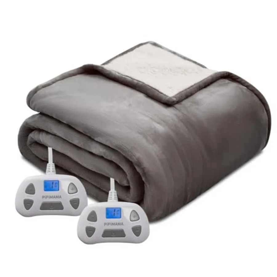 Электрическое одеяло Queen Size с двойным управлением, из фланели и плюша шерпа, 84x90 дюймов, быстрый нагрев, 10 уровней нагрева, 12 часов работы
Электрическое одеяло Queen Size с двойным управлением, из фланели и плюша шерпа, 84x90 дюймов, быстрый нагрев, 10 уровней нагрева, 12 часов работы