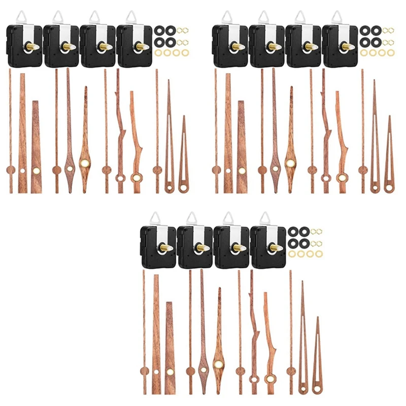 12 Pcs Quartz Clock Movement Mechanism Parts With 4 Types Of Walnut Wood Clock Hands Clock Accessories For Clock Repair
12 Pcs Quartz Clock Movement Mechanism Parts With 4 Types Of Walnut Wood Clock Hands Clock Accessories For Clock Repair