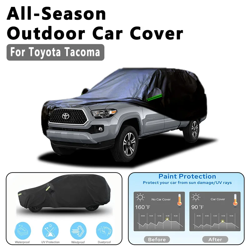 Автомобильный чехол для Toyota Tacoma — полная защита на открытом воздухе, водонепроницаемый, пылезащитный, термостойкий, всесезонный, внешние аксессуары 
Автомобильный чехол для Toyota Tacoma — полная защита на открытом воздухе, водонепроницаемый, пылезащитный, термостойкий, всесезонный, внешние аксессуары