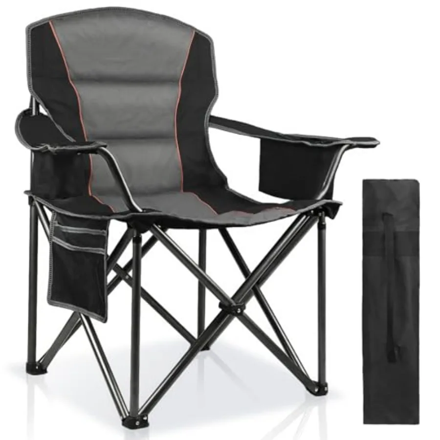 Oversized Padded Camping Chairs for Adults, Heavy Duty Support 400 Lbs, Folding Portable Lawn Chair w/Cup Holder, Cooler Bag, S
Oversized Padded Camping Chairs for Adults, Heavy Duty Support 400 Lbs, Folding Portable Lawn Chair w/Cup Holder, Cooler Bag, S