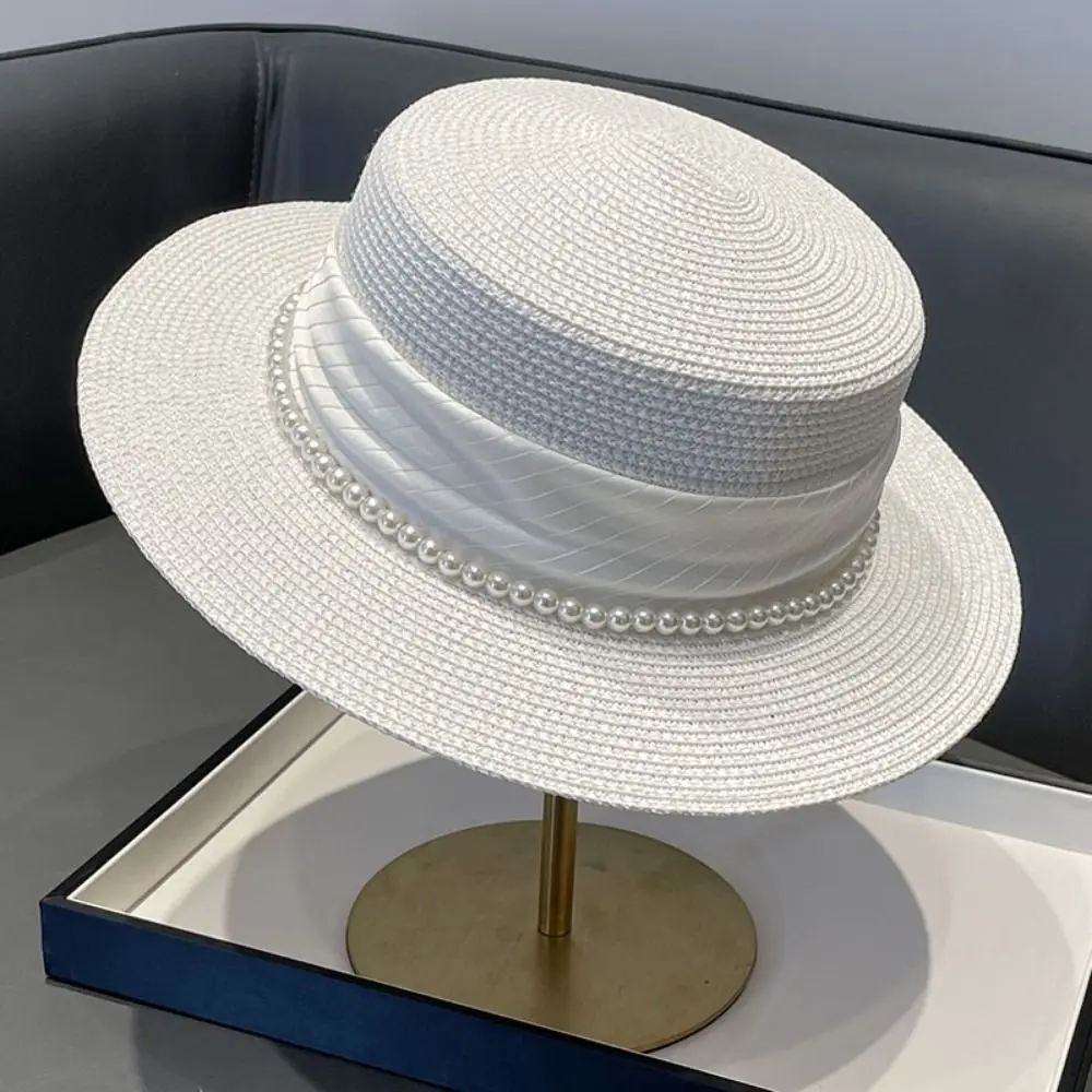 UV Protection Wide Brim Straw Hat Straw Weaving Pearl Chain Flat Sun Cap Comfortable To Wear Breathable Weave Bucket Hat Travel
UV Protection Wide Brim Straw Hat Straw Weaving Pearl Chain Flat Sun Cap Comfortable To Wear Breathable Weave Bucket Hat Travel