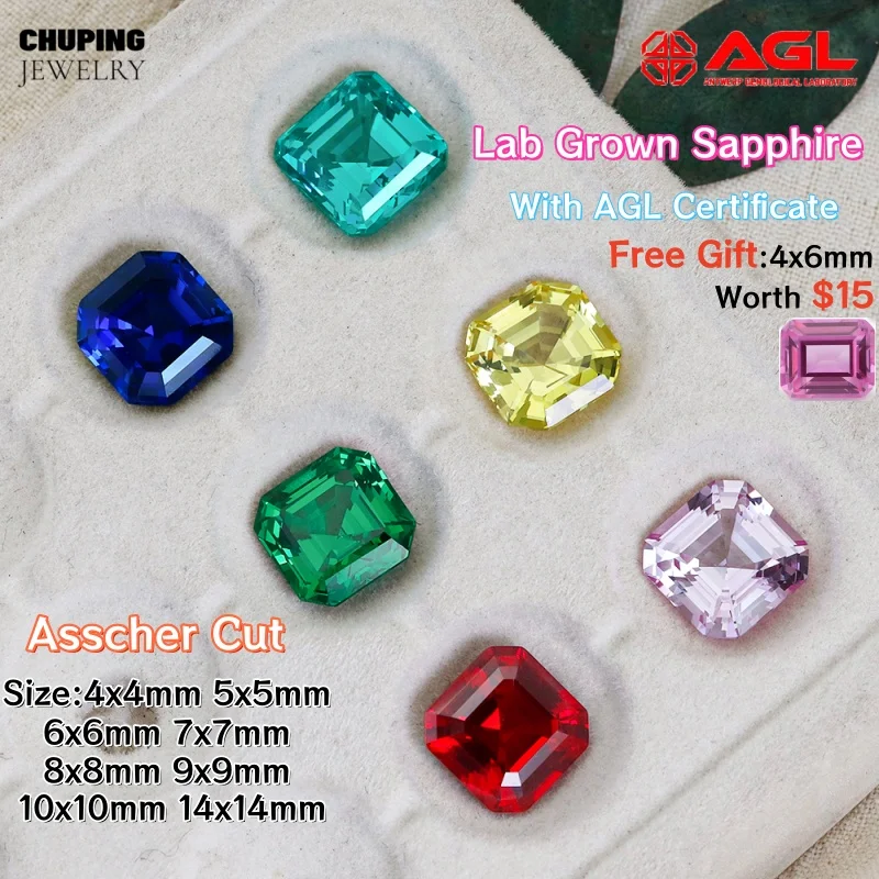 Asscher Cut Lab Grown Ruby Pigeon Blood Paraiba Royal Blue Pink Sapphire Tsavorite For DIY Jewelry Making With AGL Certificate
Asscher Cut Lab Grown Ruby Pigeon Blood Paraiba Royal Blue Pink Sapphire Tsavorite For DIY Jewelry Making With AGL Certificate