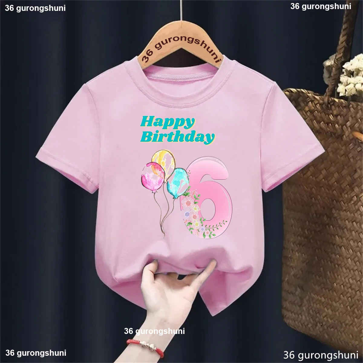 White Pink Kawaii Kids Clothes Happy Birthday 2rd/3th/4th/5th/6th/7th Balloon Flowers Printed Tshirt Girls Summer Tops T-Shirt
White Pink Kawaii Kids Clothes Happy Birthday 2rd/3th/4th/5th/6th/7th Balloon Flowers Printed Tshirt Girls Summer Tops T-Shirt