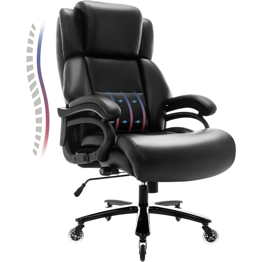 400lbs Big and Tall Office Chair- Adjustable Lumbar Support Heavy Duty Metal Base Quiet Rubber Wheels High Back Large Executive
400lbs Big and Tall Office Chair- Adjustable Lumbar Support Heavy Duty Metal Base Quiet Rubber Wheels High Back Large Executive