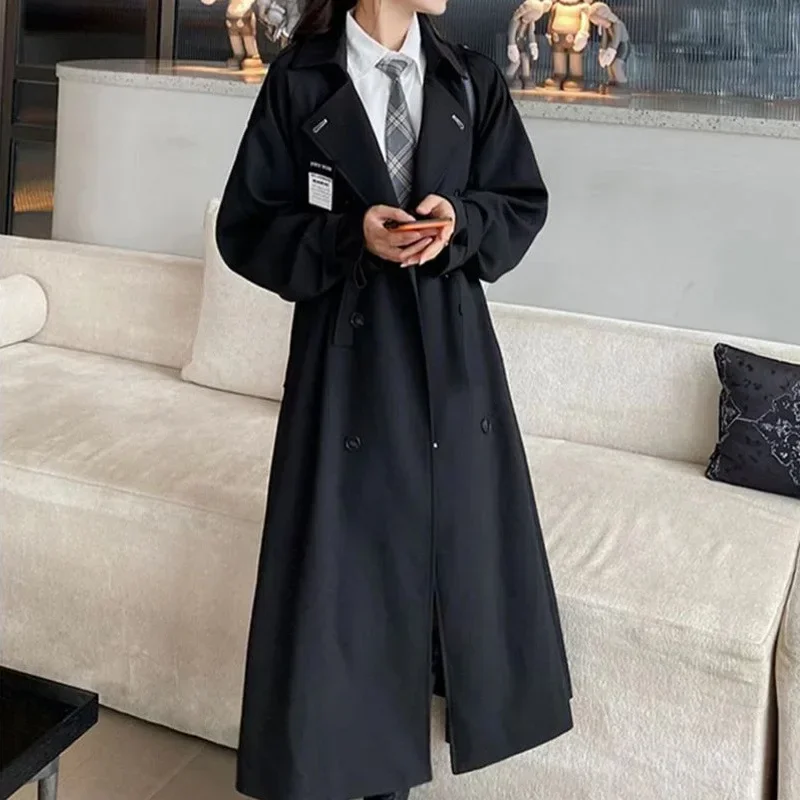 Черное женское пальто миди длиной до колена из качественного материала, модная весенне-осенняя студенческая модная верхняя одежда, плащ
Черное женское пальто миди длиной до колена из качественного материала, модная весенне-осенняя студенческая модная верхняя одежда, плащ