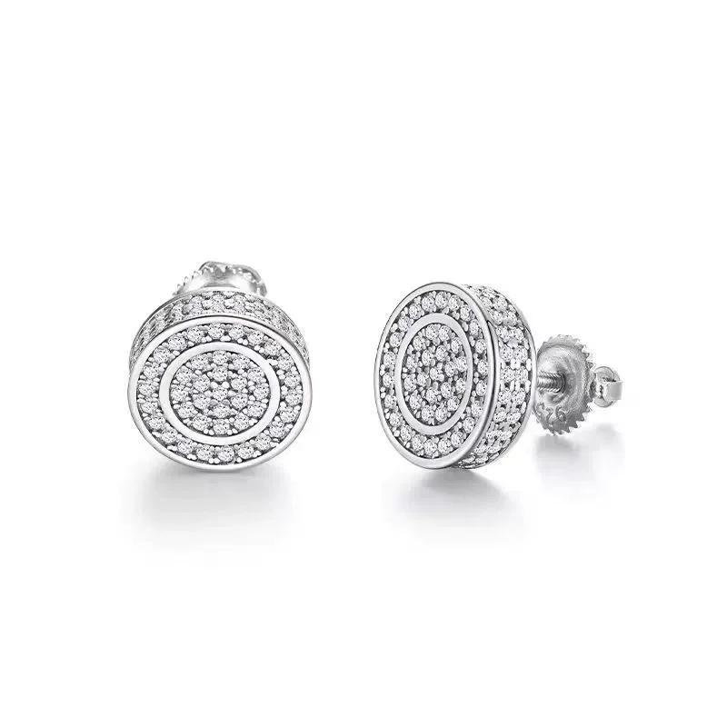 ZFSILVER Fashion Classic 925 Silver Color D Full Moissanite Hiphop Round Earring For Charm Women Accessories Jewelry Gift DE0459
ZFSILVER Fashion Classic 925 Silver Color D Full Moissanite Hiphop Round Earring For Charm Women Accessories Jewelry Gift DE0459