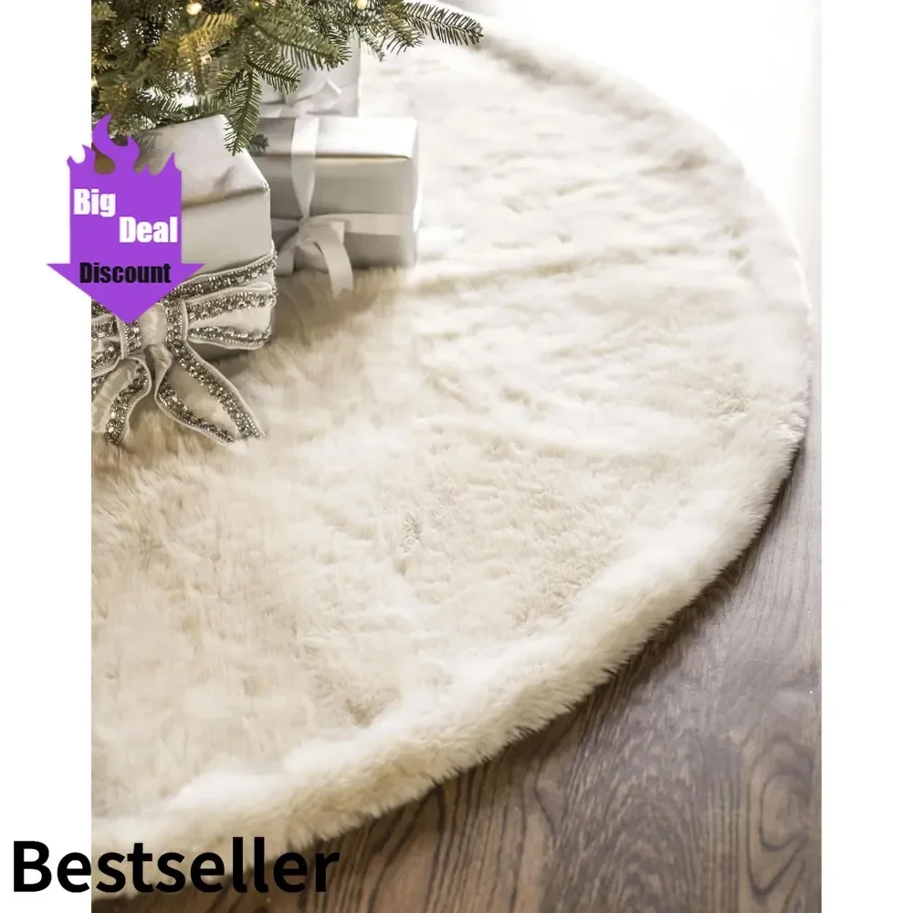 Elegant Rustic Faux Fur Christmas Tree Skirt - Luxurious Brown and Ivory Tree Decor Accents
Elegant Rustic Faux Fur Christmas Tree Skirt - Luxurious Brown and Ivory Tree Decor Accents