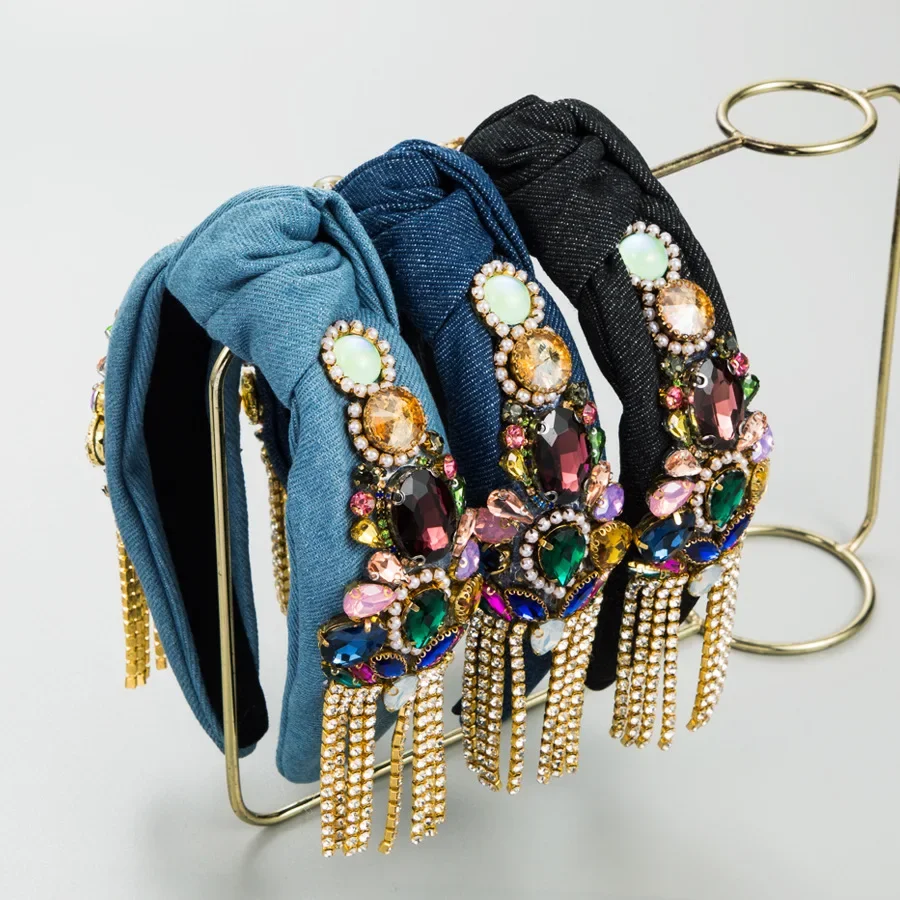 Western Knotted Headband Shiny Rhinestone Fringe Pendant Hair Hoop Vintage Gem Emblem Street Style Extravagant Headwear
Western Knotted Headband Shiny Rhinestone Fringe Pendant Hair Hoop Vintage Gem Emblem Street Style Extravagant Headwear