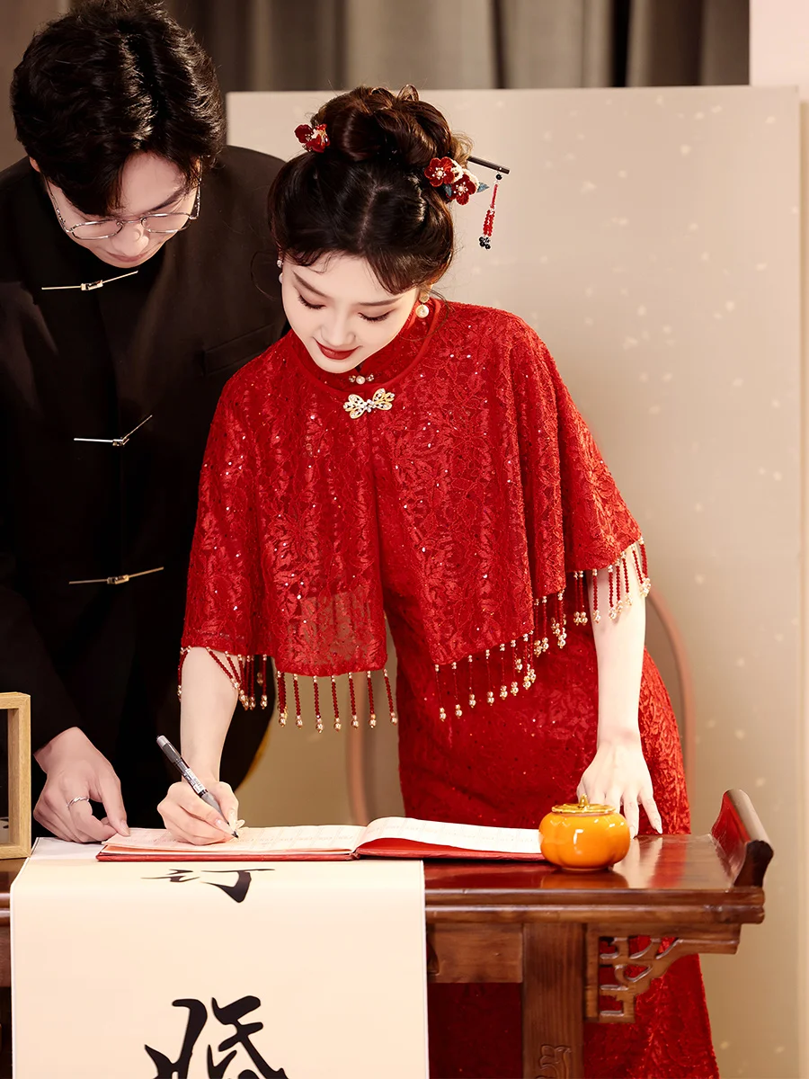 Ele ort-Sve Chinese Sle Wedding Dr for ort Women Bride Gown with awl Cusizable Ceremony Dr
Ele ort-Sve Chinese Sle Wedding Dr for ort Women Bride Gown with awl Cusizable Ceremony Dr