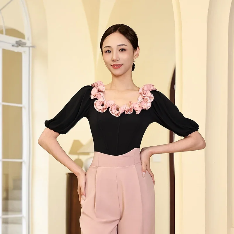 Adults Waltz Modern Dancing Top Ladies Short Sleeves Latin Dance Tops Women'S Ballroom Dance Bodysuit Training Wear
Adults Waltz Modern Dancing Top Ladies Short Sleeves Latin Dance Tops Women'S Ballroom Dance Bodysuit Training Wear