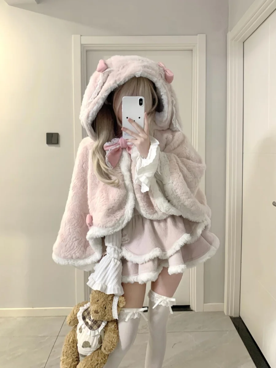 Pink Shawl Winter Fashion Set for Young Women Warm Coat Inner Shirt Overalls Puffy Skirt Three-piece Set Long Sleeve Zipper C...
Pink Shawl Winter Fashion Set for Young Women Warm Coat Inner Shirt Overalls Puffy Skirt Three-piece Set Long Sleeve Zipper C...