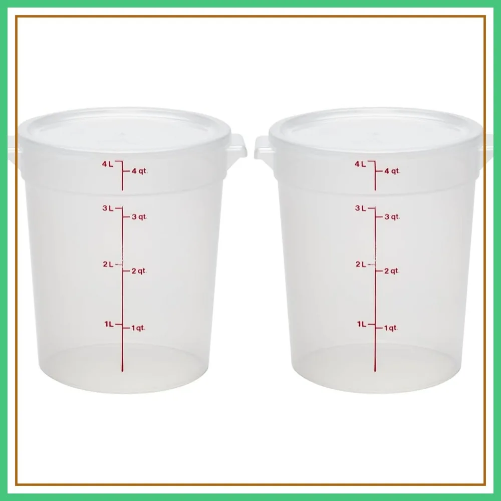 Food Storage Containers with Lids, 4 Quart, BPA-Free, 2 Pack for Dough Proofing and Brining
Food Storage Containers with Lids, 4 Quart, BPA-Free, 2 Pack for Dough Proofing and Brining
