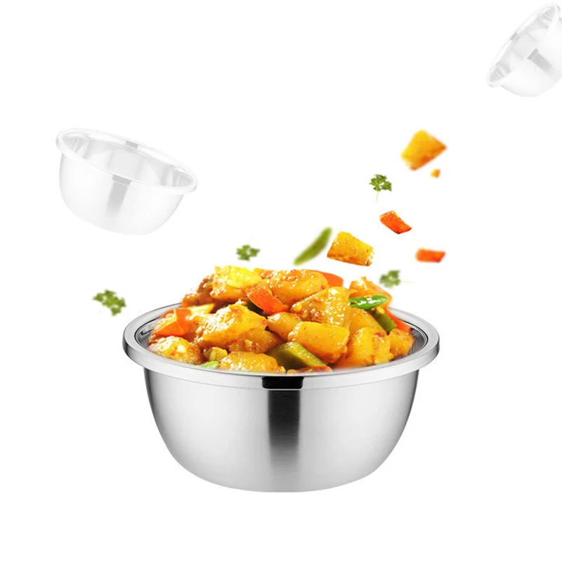 Stainless Steel Bowl DIY Cake Bread Salad Mixer Dinner Round Soup Rice Bowl Plate Kitchen Cooking Tools
Stainless Steel Bowl DIY Cake Bread Salad Mixer Dinner Round Soup Rice Bowl Plate Kitchen Cooking Tools