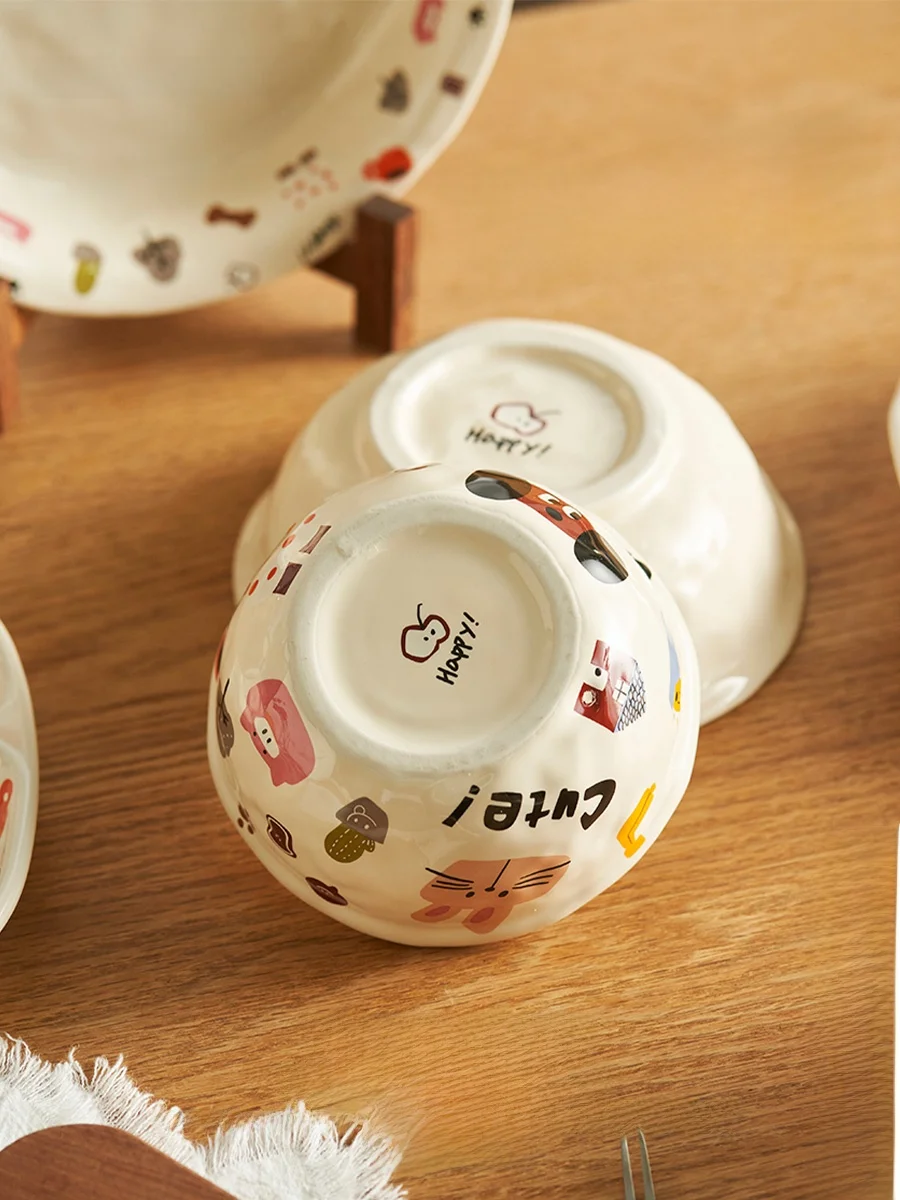 Cute Cerc Rice Bowl High Aesthetic Personalized Children's Small Bowl Fine New Model round ape Cartoon Pattern
Cute Cerc Rice Bowl High Aesthetic Personalized Children's Small Bowl Fine New Model round ape Cartoon Pattern