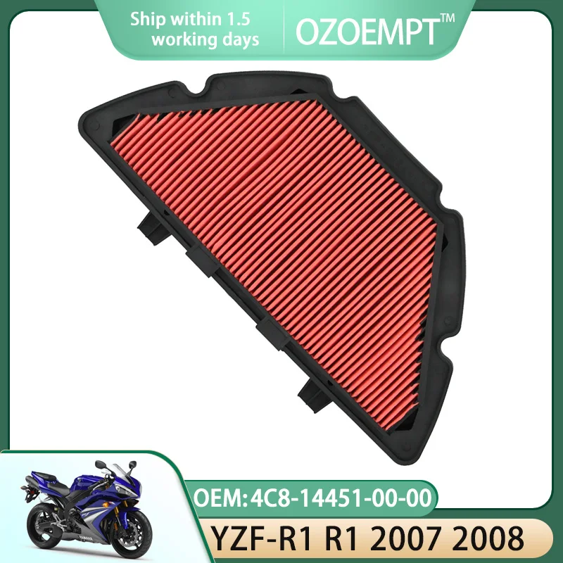 OZOEMPT Motorcycle Air Filter Apply to YZF-R1 R1 2007 2008 OEM: 4C8-14451-00-00
OZOEMPT Motorcycle Air Filter Apply to YZF-R1 R1 2007 2008 OEM: 4C8-14451-00-00