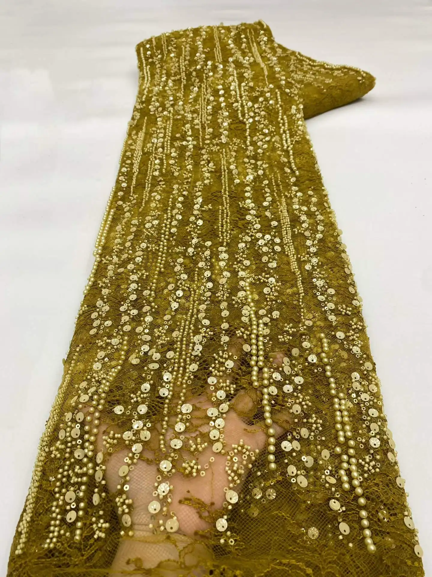 Latest High Quality African Beaded Lace Fabric French Bridal Sequins Lace Fabric 2026 Luxury Nigerian Tulle Lace Fabric Materiel
Latest High Quality African Beaded Lace Fabric French Bridal Sequins Lace Fabric 2026 Luxury Nigerian Tulle Lace Fabric Materiel