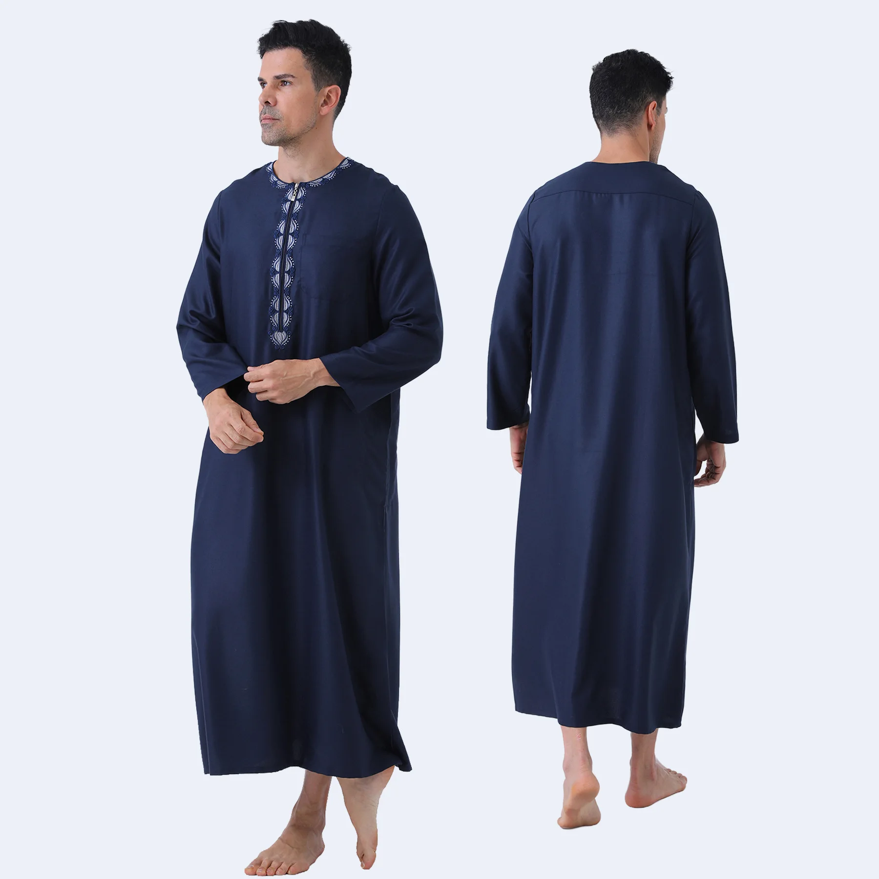 2026 Muslim Men's Robe Embroidered Long Sleeve Zipper Jubba Thobe Saudi Arabic Thoub Islam Clothing Daffah Dishdasha Kaftan Gown
2026 Muslim Men's Robe Embroidered Long Sleeve Zipper Jubba Thobe Saudi Arabic Thoub Islam Clothing Daffah Dishdasha Kaftan Gown