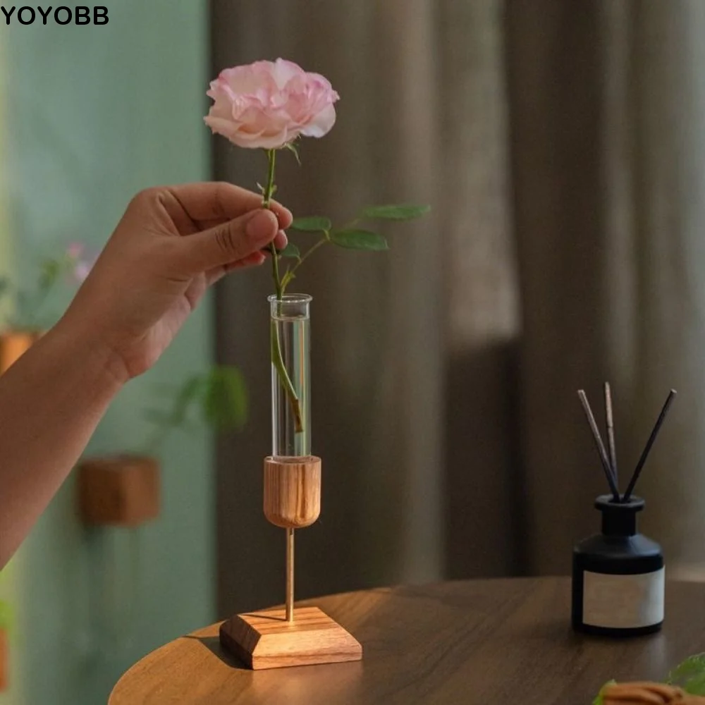 Creative Hydroponic Plant Vase Wooden Base Minimalist Flower Arrangement Container Home Decor Simple Flower Holder Stand Gift
Creative Hydroponic Plant Vase Wooden Base Minimalist Flower Arrangement Container Home Decor Simple Flower Holder Stand Gift