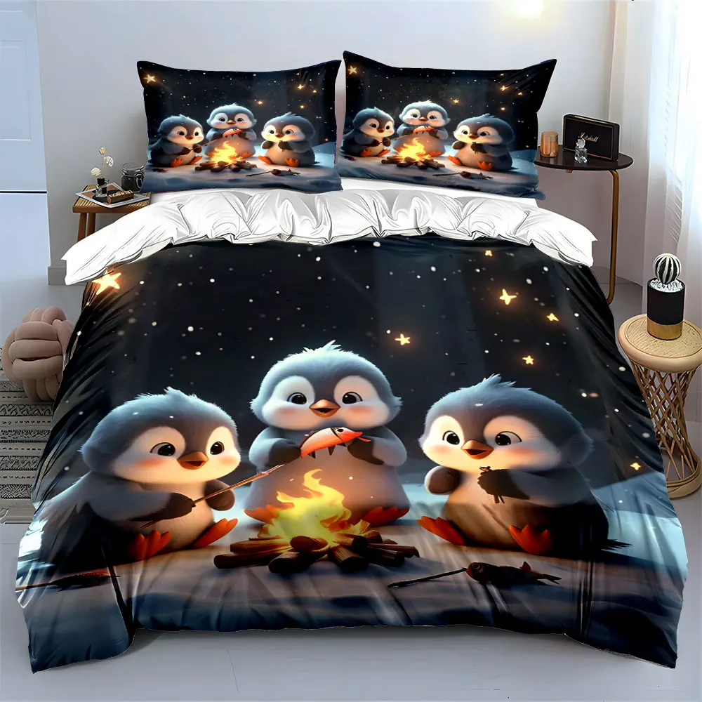 "Penguin Camping Decor Set" Soft Skin-Friendly Bedding Set Includes 1 Duvet Cover And 2 Pillowcase, Gift
"Penguin Camping Decor Set" Soft Skin-Friendly Bedding Set Includes 1 Duvet Cover And 2 Pillowcase, Gift