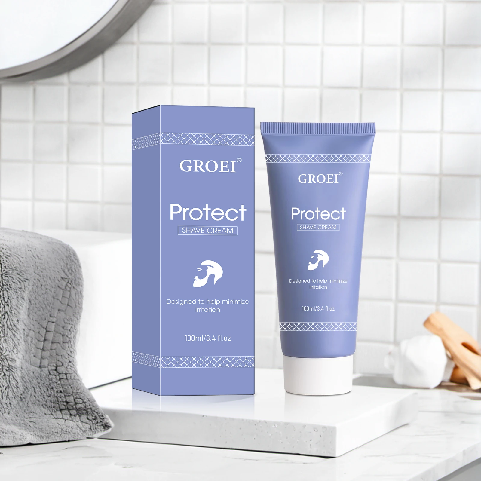 GROEI Protect Shaving Cream 100 мл - нежная, увлажняющая формула для чувствительной кожи | Без жестокости, насыщенный пена, минимизирует раздражение
GROEI Protect Shaving Cream 100 мл - нежная, увлажняющая формула для чувствительной кожи | Без жестокости, насыщенный пена, минимизирует раздражение