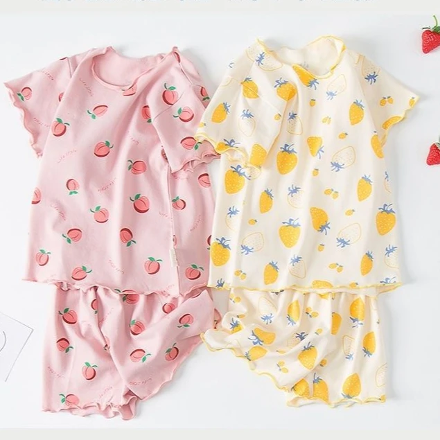 Children's Clothing Sets Flower Print Short Sleeve + Shorts 2pcs Sets Thin Style Home Clothes Children's Pajamas Set
Children's Clothing Sets Flower Print Short Sleeve + Shorts 2pcs Sets Thin Style Home Clothes Children's Pajamas Set