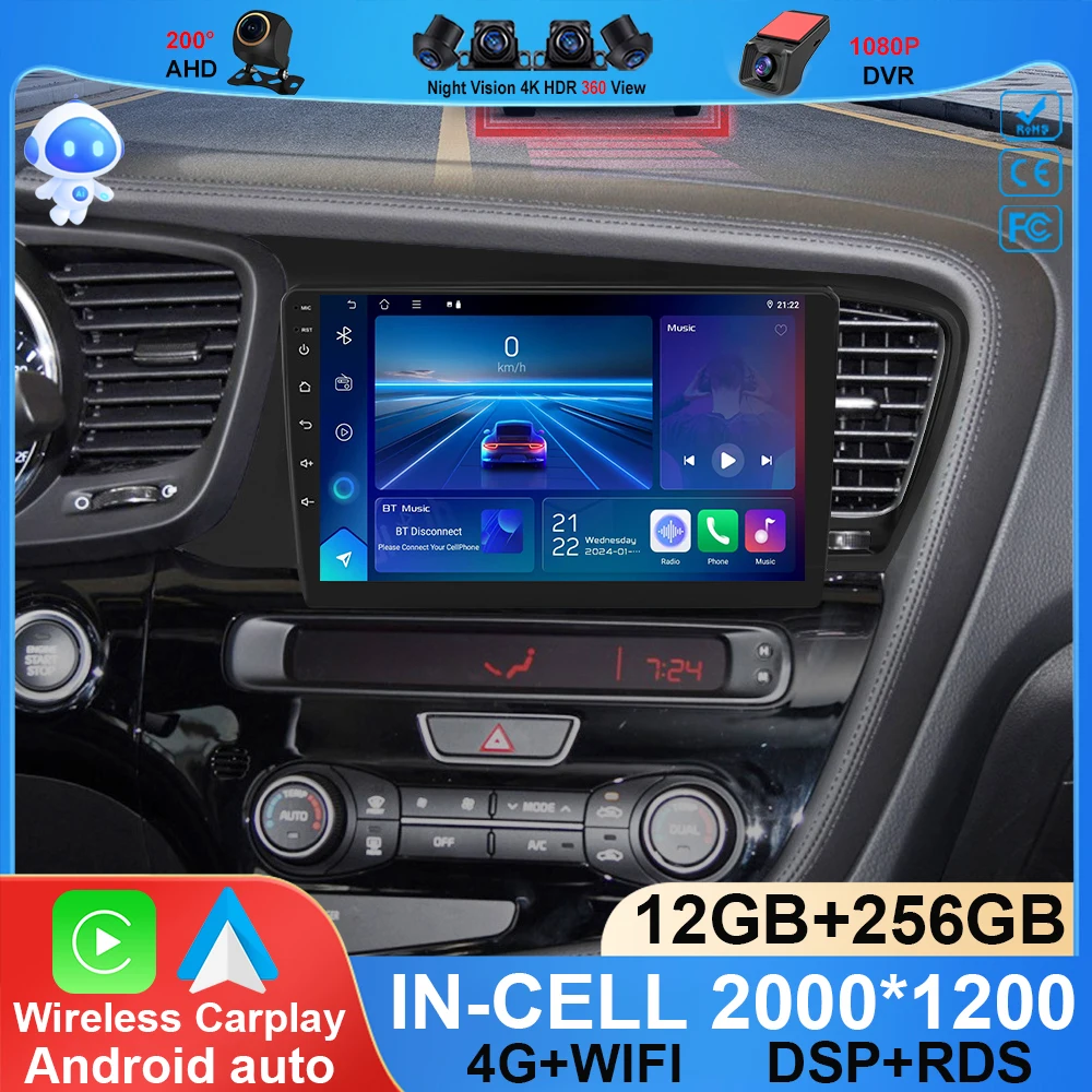 Android 15 Wireless carplay For Kia K5 TF Optima 2010-2015 Car Multimedia Player Screen Display Bluetooth WIFI Navigation Touch
Android 15 Wireless carplay For Kia K5 TF Optima 2010-2015 Car Multimedia Player Screen Display Bluetooth WIFI Navigation Touch