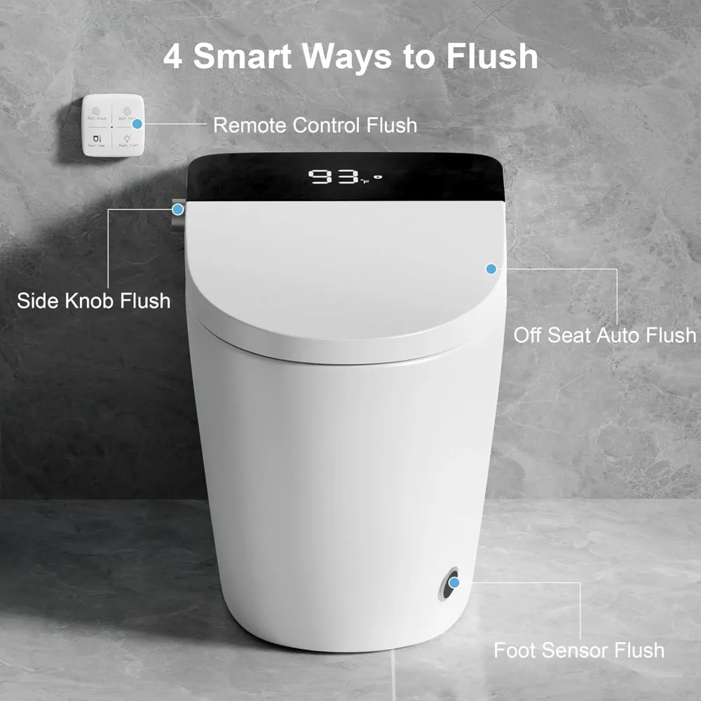 Smart Elongated Tankless Toilet, Heated Seat, Auto Flush & Manual Soft-Close, Night Light, Electric, Bathroom Use, Custom
Smart Elongated Tankless Toilet, Heated Seat, Auto Flush & Manual Soft-Close, Night Light, Electric, Bathroom Use, Custom