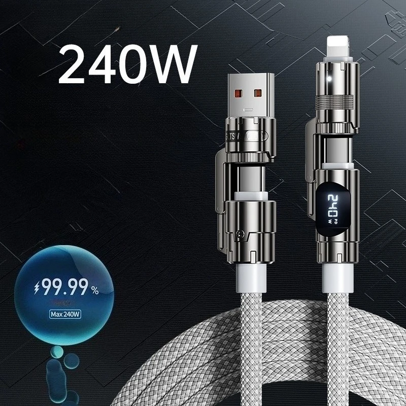 240W Fast Charging Cable, 2-in-1 Car Charger Cable with Dual USB-C & Micro USB, for iPhone 15/14/13, Samsung, Huawei, Laptop
240W Fast Charging Cable, 2-in-1 Car Charger Cable with Dual USB-C & Micro USB, for iPhone 15/14/13, Samsung, Huawei, Laptop
