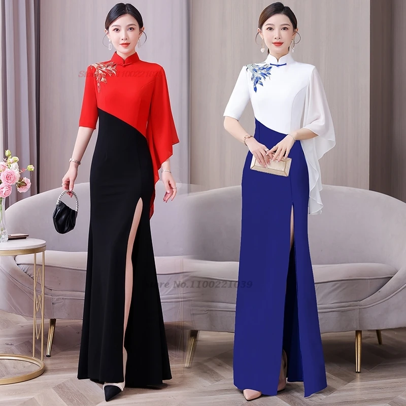Китайское винтажное платье 2025 года, улучшенное платье Cheongsam с цветочной вышивкой в стиле пэчворк, сценическое платье Ципао, банкетное вечернее платье
Китайское винтажное платье 2025 года, улучшенное платье Cheongsam с цветочной вышивкой в стиле пэчворк, сценическое платье Ципао, банкетное вечернее платье