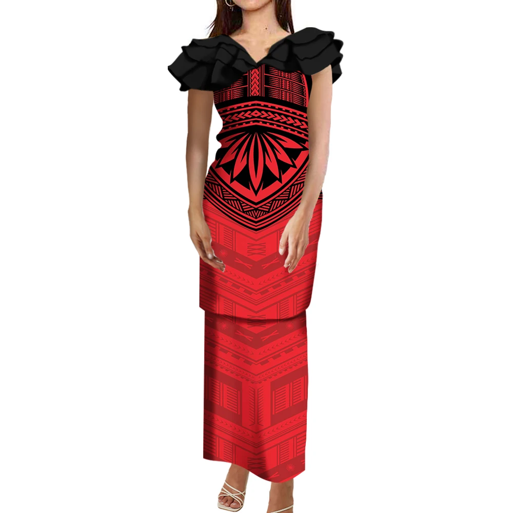 Lotus Leaf Triple Cuff Elegant Set Dress Polynesian Women'S Dress Summer New Puletasi Custom Tribal Ethnic Print 2024
Lotus Leaf Triple Cuff Elegant Set Dress Polynesian Women'S Dress Summer New Puletasi Custom Tribal Ethnic Print 2024