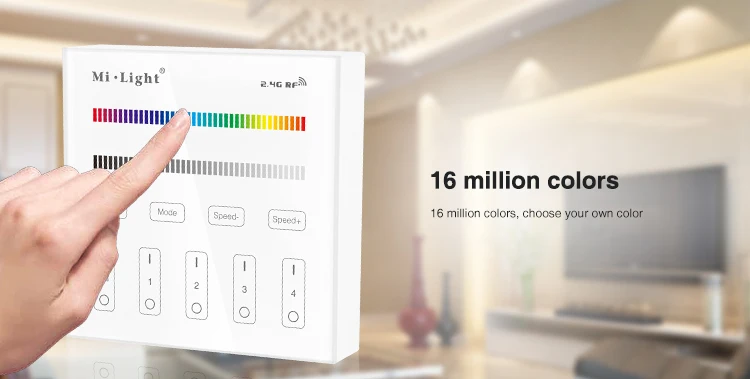 Milight B3 4-Zone RGB/RGBW and brightness dimming Smart Panel Remote Controller control for led strip light ribbon lamp or bulb
Milight B3 4-Zone RGB/RGBW and brightness dimming Smart Panel Remote Controller control for led strip light ribbon lamp or bulb