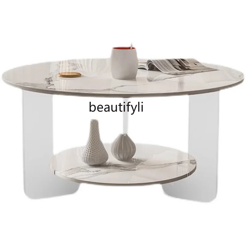 S Nordic Simple round Stone Plate Coffee Table Combination Home Living Room Acrylic Cream Style Sofa Small Table furniture
S Nordic Simple round Stone Plate Coffee Table Combination Home Living Room Acrylic Cream Style Sofa Small Table furniture
