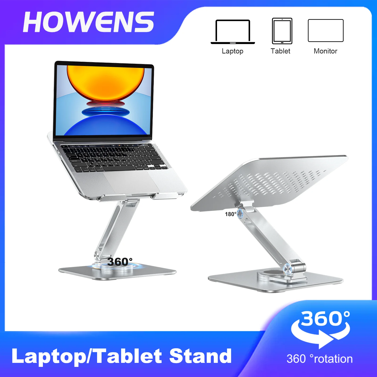 360° Adjustable Premium Aluminum Laptop Stand: Anti-Slip Silicone Base Ensures Rock-Solid Ergonomic Workspace
360° Adjustable Premium Aluminum Laptop Stand: Anti-Slip Silicone Base Ensures Rock-Solid Ergonomic Workspace