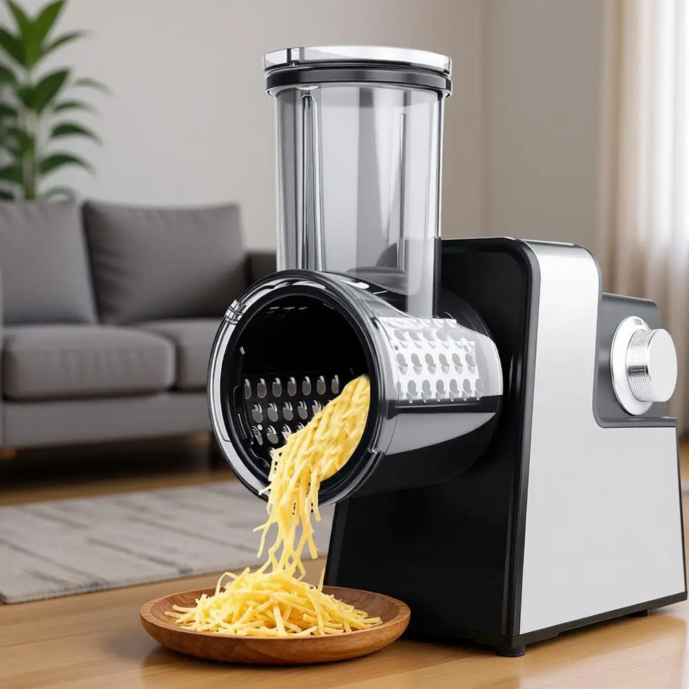 7 in 1 Stainless Steel Salad Shooter, Electric Food Slicer Shredder Chopper with Rotary Switch, Automatic Grater for Cheese, Veg
7 in 1 Stainless Steel Salad Shooter, Electric Food Slicer Shredder Chopper with Rotary Switch, Automatic Grater for Cheese, Veg