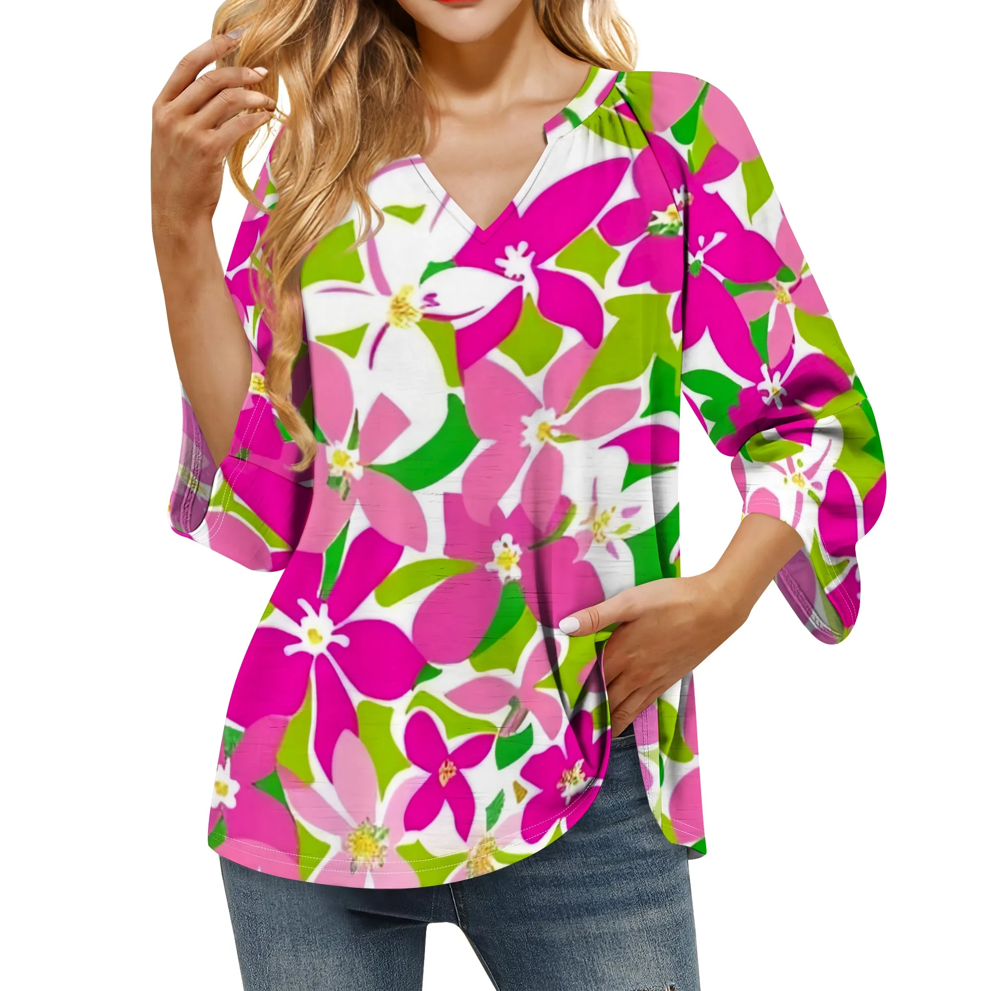 Neon Flowers Graphics Shirts for Women 3/4 Length Sleeve Womens Tops Dressy Casual Blouses V Neck Tee Shirts
Neon Flowers Graphics Shirts for Women 3/4 Length Sleeve Womens Tops Dressy Casual Blouses V Neck Tee Shirts