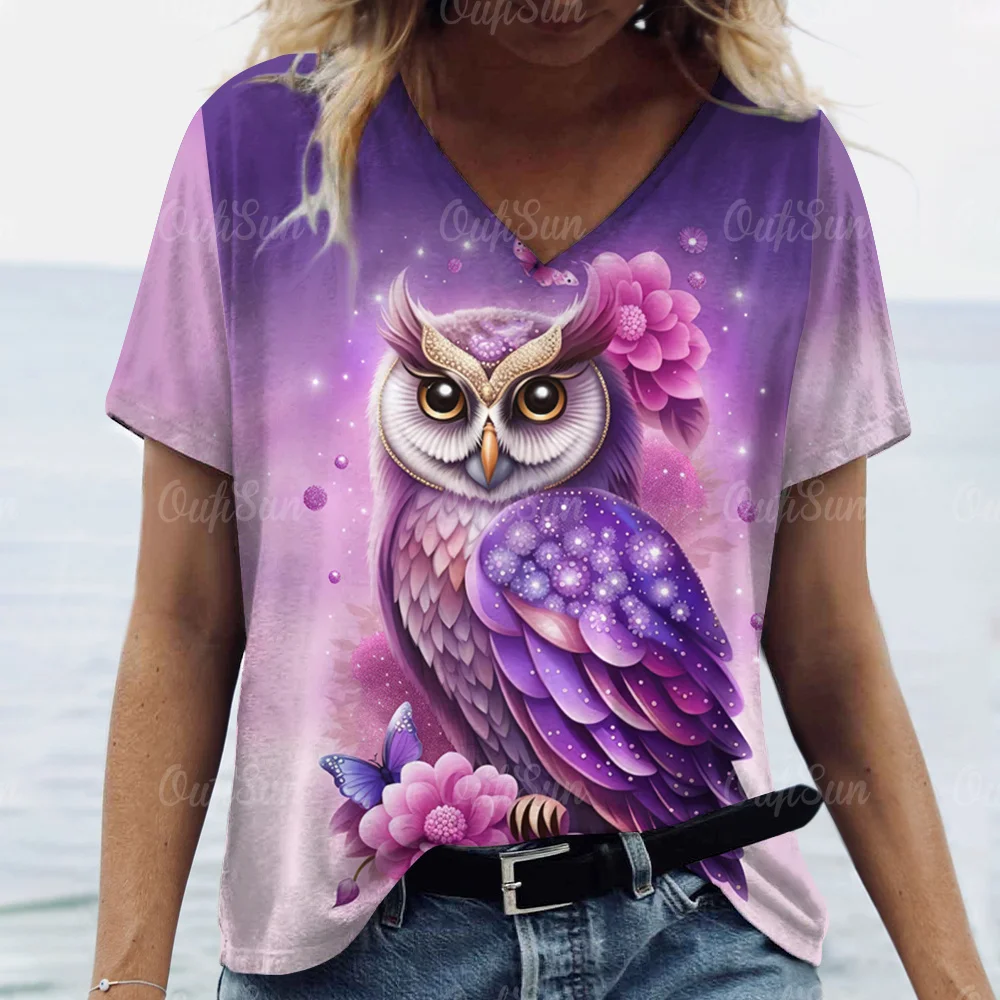 2024 Women T shirt Summer 3D Owl Print T-Shirt Plus Size Women's Clothing Oversized Designer Short Sleeve Shirt Women V-neck
2024 Women T shirt Summer 3D Owl Print T-Shirt Plus Size Women's Clothing Oversized Designer Short Sleeve Shirt Women V-neck
