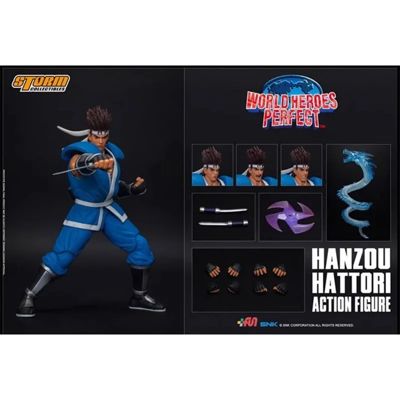 In Stock Original Storm Toys SNK Hanzou Hattori 1/12 Game Character Model Movable Doll Art Collection
In Stock Original Storm Toys SNK Hanzou Hattori 1/12 Game Character Model Movable Doll Art Collection