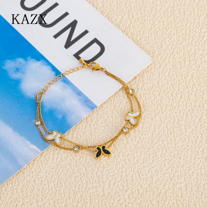 316L Stainless Steel New Fashion Waterproof Double-layer Bracelet Seashell Butterfly Bracelet For Women
316L Stainless Steel New Fashion Waterproof Double-layer Bracelet Seashell Butterfly Bracelet For Women