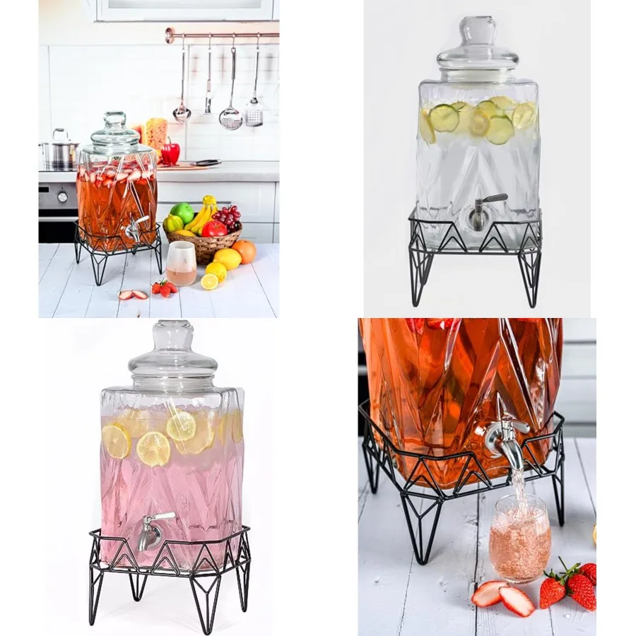 Glacial Ice Design Glass Beverage Dispenser with SS Spigot and Stand - 2.5 Gal
Glacial Ice Design Glass Beverage Dispenser with SS Spigot and Stand - 2.5 Gal