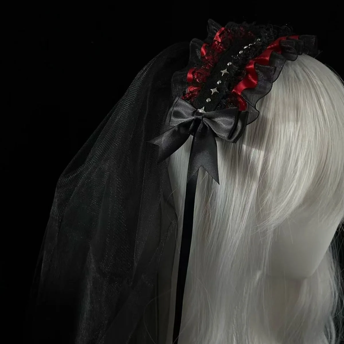 Lolita Red and Black Gothic-style Dark Bow Star Headwear With Head Veil Subculture Hair Accessory Photo Props
Lolita Red and Black Gothic-style Dark Bow Star Headwear With Head Veil Subculture Hair Accessory Photo Props