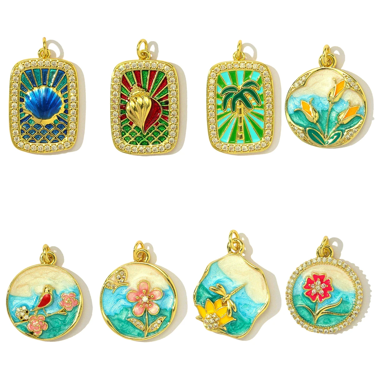 3Pcs/Lot Copper Zircon Charms Enamel Flower Pendants For DIY Jewelry Making Necklace Earring Accessory Wholesale
3Pcs/Lot Copper Zircon Charms Enamel Flower Pendants For DIY Jewelry Making Necklace Earring Accessory Wholesale
