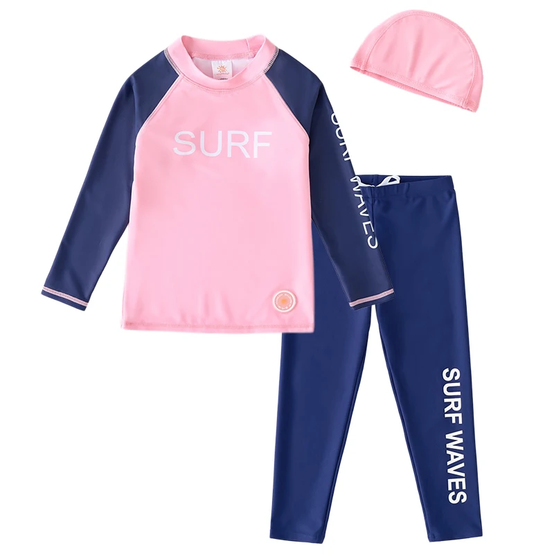 Kids Long Sleeve Swimsuit 3-Piece Set (Top, Pants, Cap) UPF 50+ UV Protective Beach Pool Rash Guard Swimwear for Boys and Girls
Kids Long Sleeve Swimsuit 3-Piece Set (Top, Pants, Cap) UPF 50+ UV Protective Beach Pool Rash Guard Swimwear for Boys and Girls