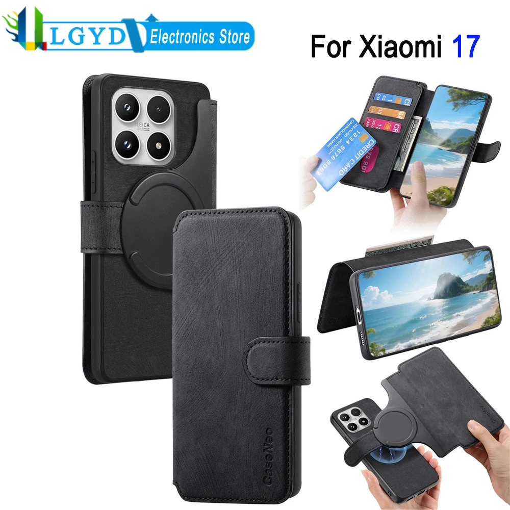 For Xiaomi 17 Retro RFID Anti-theft PU Leather Flip Phone Case Folded Holder Anti-drop Shockproof Protective Cover Wallet Case
For Xiaomi 17 Retro RFID Anti-theft PU Leather Flip Phone Case Folded Holder Anti-drop Shockproof Protective Cover Wallet Case